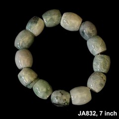 Natural Burmese Jade Jadeite Beads Bracelet Elastic, Width 12 mm