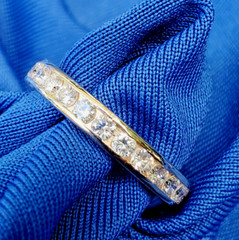 NATURAL EARTH MINED DIAMOND Wedding Band VVS Eternity Anniversary Stacking Ring