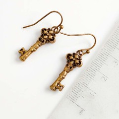 New Patricia Nash Key Drop Earrings Gift Vintage Women Party Holiday Jewelry