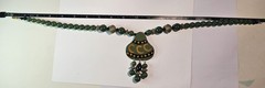 VINTAGE CHINESE EXPORT-STYLE BEADED JADE & ANTIQUE GOLD PLATED NECKLACE