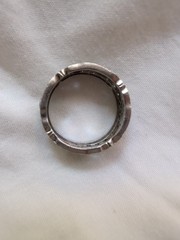Platinum Antique Vintage Art Deco Diamond Floral Eternity Ring Band 7.5