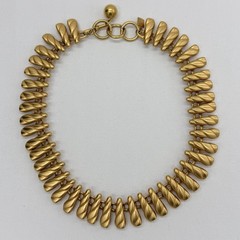 Vintage Anne Klein Necklace Chunky Gold Tone Statement Runway Bold Brushed Matte