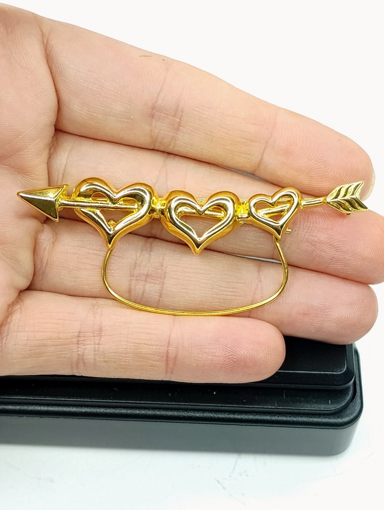 Vintage Heart Brooch Charm Holder Signed P.S.C.O.