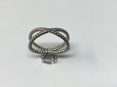Beautiful White Gold-Plated CZ Cubic Zirconia Size 7.75 Ring