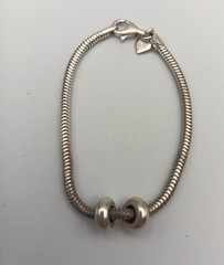 Michael Anthony MA Sterling Silver 925 Italy Snake Chain Charm Bracelet 6.50″
