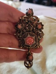 JULIANA DeLizza and Elster MOROCCAN MATRIX Vintage Dangle Pin Brooch Pendant