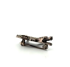 Vintage 925 Sterling Silver Marcasite Alligator Brooch/Pin 6.9g