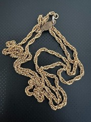 Vintage Marvella Signed Gold Tone Twisted Rope Chain Necklace 28″
