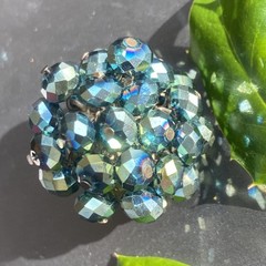 Vintage Ring Estate Jewelry Pre-owned Purple Briolette Crystal Cha-Cha Any Size