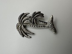 Vintage Sterling Silver Palm Tree Brooch 4.5cm BB9