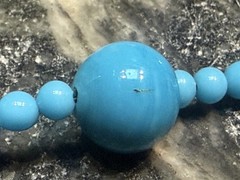 Antique 1920’s Art Deco Blue Art Glass Bead Necklace