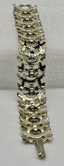 Vintage Coro Wide Linked Basket Weave Bracelet Gold-Tone Signed, Great Condition