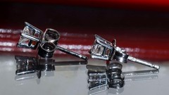 14k white gold stud earrings 0.20ct natural diamond vintage 0.65gr N3617
