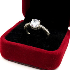 Vintage Elegant RING Silver 925 with Bright Stone -size: 8.5US (18.5mm)| UA #57