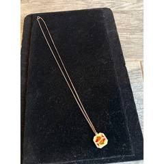 Vintage Japan Enamel Twin Fish Pendant Necklace Pisces Jewelry Lucite Koi 60s
