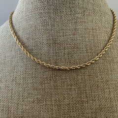 Vintage 90s REVLON twisted classic rope chain necklace in gold tone