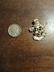 Vintage Creepy Clown Sterling Silver Pendant 6G