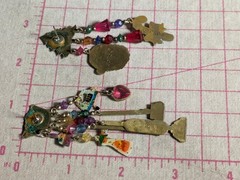 Vtg 80s (2) Watta KCFA Laundry Christmas Santa Earrings Lunch At The Ritz -like