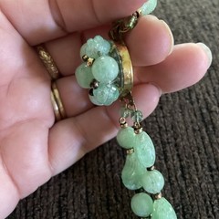 Vintage Teal/Green Beads Necklace WESTERN GERMANY. 15.5 Inches Beautiful Clasp
