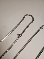 Box H Link Chain Necklace Silver Tone Career Minimalist Jewelry 14 In Lot Of 3