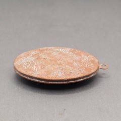 VTG Floral Engraved Oval Locket Pendant 1 5/8″ Copper Alloy Art Nouveau Revival