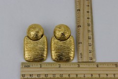 Vintage Clip-on Earrings, 80’s/90’s, Gold Tone, Hinged, 49gr
