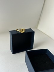 Vintage Yellow Cubic Zirconia Ring Gold Plated Womens Size 8.5