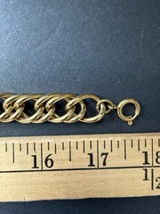 Vtg Goldtone Choker Necklace Cuban Link Chain Faux Pearls Classic Maximalist