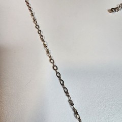 Lane Bryant Chain Tassel Necklace Vintage Gold Tone Signed Long 32″ White Stone