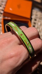 Vintage Rare Hermès Clic Clac-Style Enamel Bangle & Box
