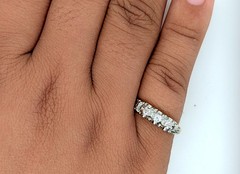 Deco Diamond Anniversary Wedding Band Ring .20ct 14K 18K Mitchell Copp 1920’s