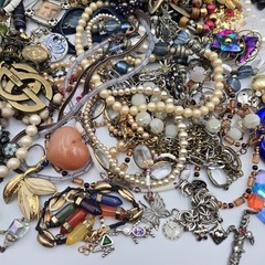 Vtg Now Craft Junk Jewelry Lot Almost 6 Lbs Unique Fun Mix Tangled DIY Repurpose