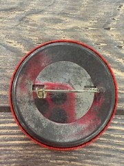 Searchin For A Thrill Red Pinback Button Badge Vintage