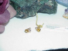 14k Yellow Gold 1.00ct Ciitrine Diamond Stud earrings Post New Tag