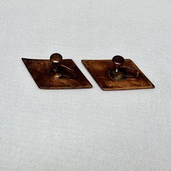 Enamel Copper Earrings Screw Back Vintage MCM Industrial Chic Minimalism