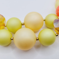 Eclectic Color 3 Piece Beaded Necklace Clip On Earrings Bracelet Vintage Set