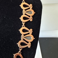 Beautiful Renoir Copper Demi Parure Necklace + Clip Earrings Set