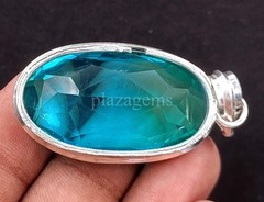 81.05 Carat Natural Blue Topaz Certified Oval 925 Solid Silver Pendant Gems 5ARZ
