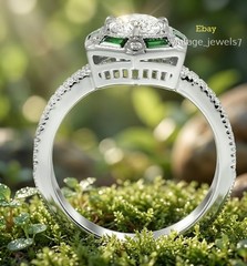 2.54CT Round Lab Created Diamond Vintage Hexagon Halo Ring 14K White Gold Finish