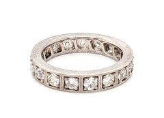 Art Deco Diamond Eternity Wedding Band Ring 1.50ct Platinum Antique 1930s