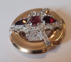 Signed Art Deco 1930’s Mcclelland Barclay Rhinestone Brooch Pin Vintage