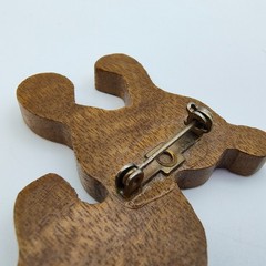Vintage Horse Brooch Handmade Wooden Western Folk Art Pony Equestrian Zodiac