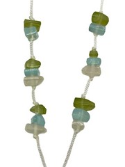 Dragonfly Pendant Abalone MOP Shell Choker Necklace Sea Glass White Green Blue