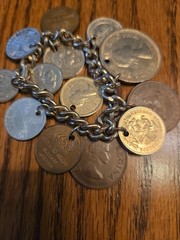 Charm Bracelet World Coins Queen Elizabeth The Second