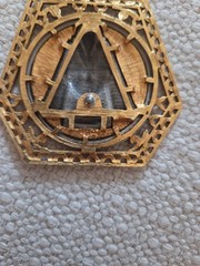 Large ART Arthur Pepper Egyptian Revival 2 Tone Necklace Signed Vintage Jewelry