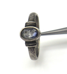 Man Made Blue Gemstone Sterling Silver Ring 3.030 Grams Ring Size 8 US
