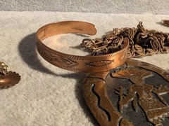 Vintage Lot 5 Pieces of trading post route 66 copper jewelry! Southwestern!