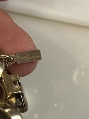 MONET 925 Sterling Silver Vintage Modernist Heart Link Bracelet 6.75″gold Vermil