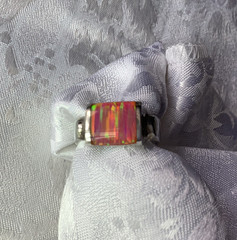 **ESTATE*VINTAGE*MEN’S**FIRE*OPAL*STERLING*SILVER*RING*SIZE*13*EXQUISITE*COLORS*