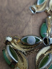 Vintage Sorrento Sterling Silver & Filigree Bracelet & Clip Earrings